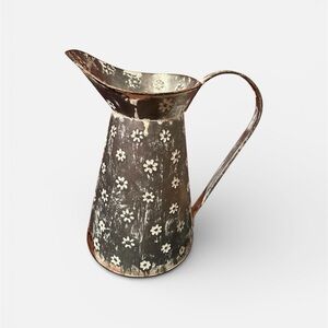 Floral Metal Pitcher